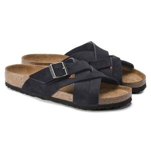 Birkenstock Lugano Sandals Soft Footbed Black EU 38 US Ladies 7 Narrow